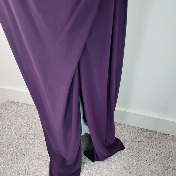 Lauren Ralph Lauren Rhinestone Embellished Purple Jersey Gown Size 14 - Picture 9 of 9